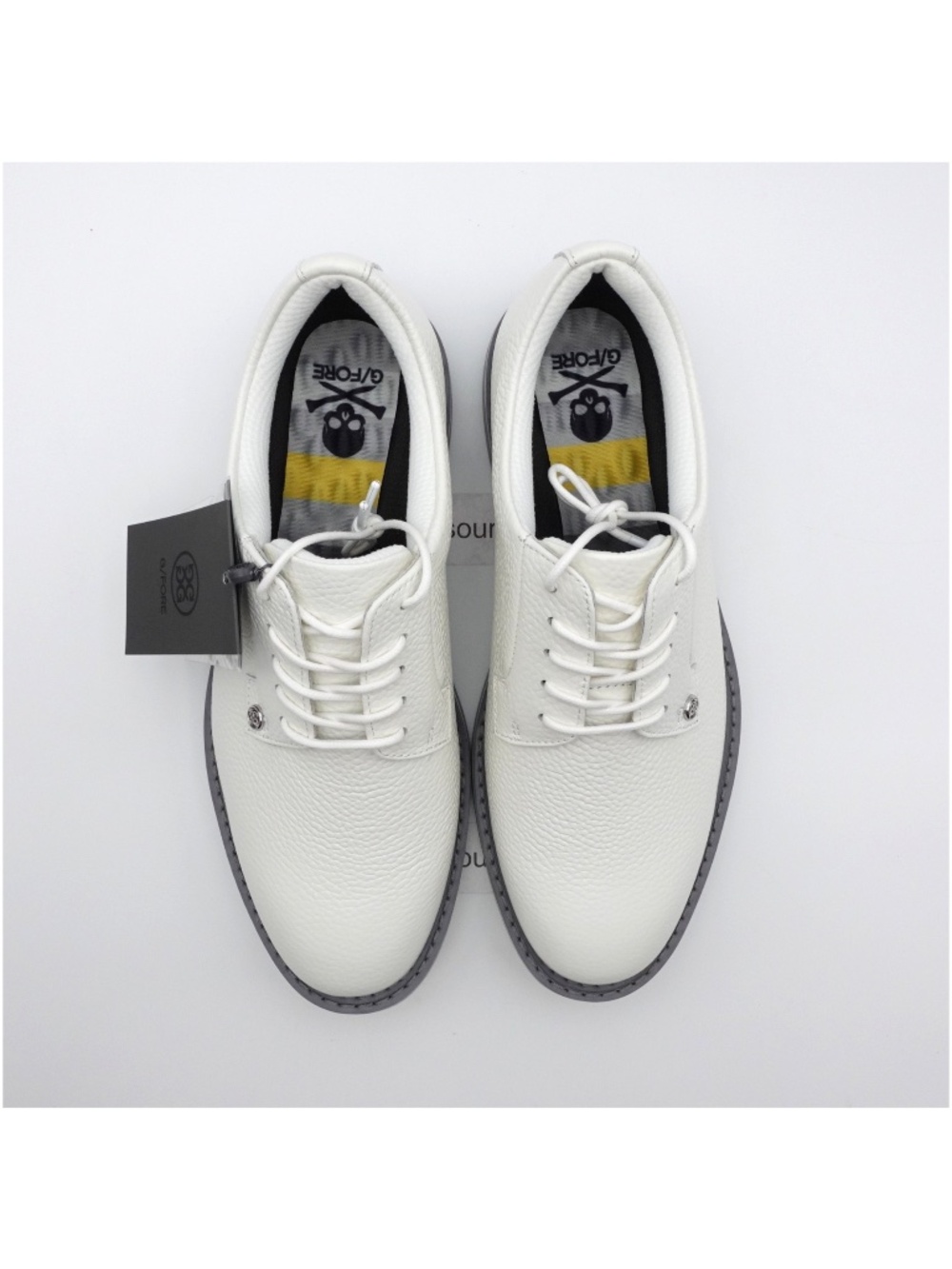 NEW G/FORE Gallivanter Pebble Leather Golf Shoes Snow - Picture 3 of 9